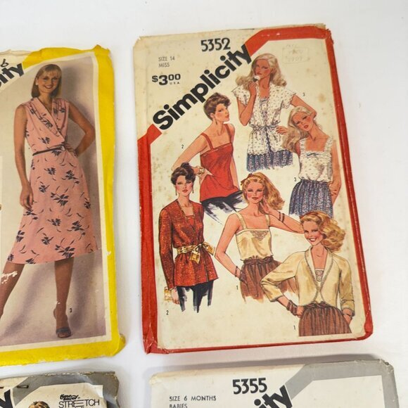 Simplicity Lot of 4 Vintage 80s Sewing Patterns‎ 9956 5352 5473 5355 - Picture 3 of 6
